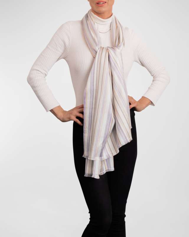 Super Stripes Cashmere-Silk Wrap